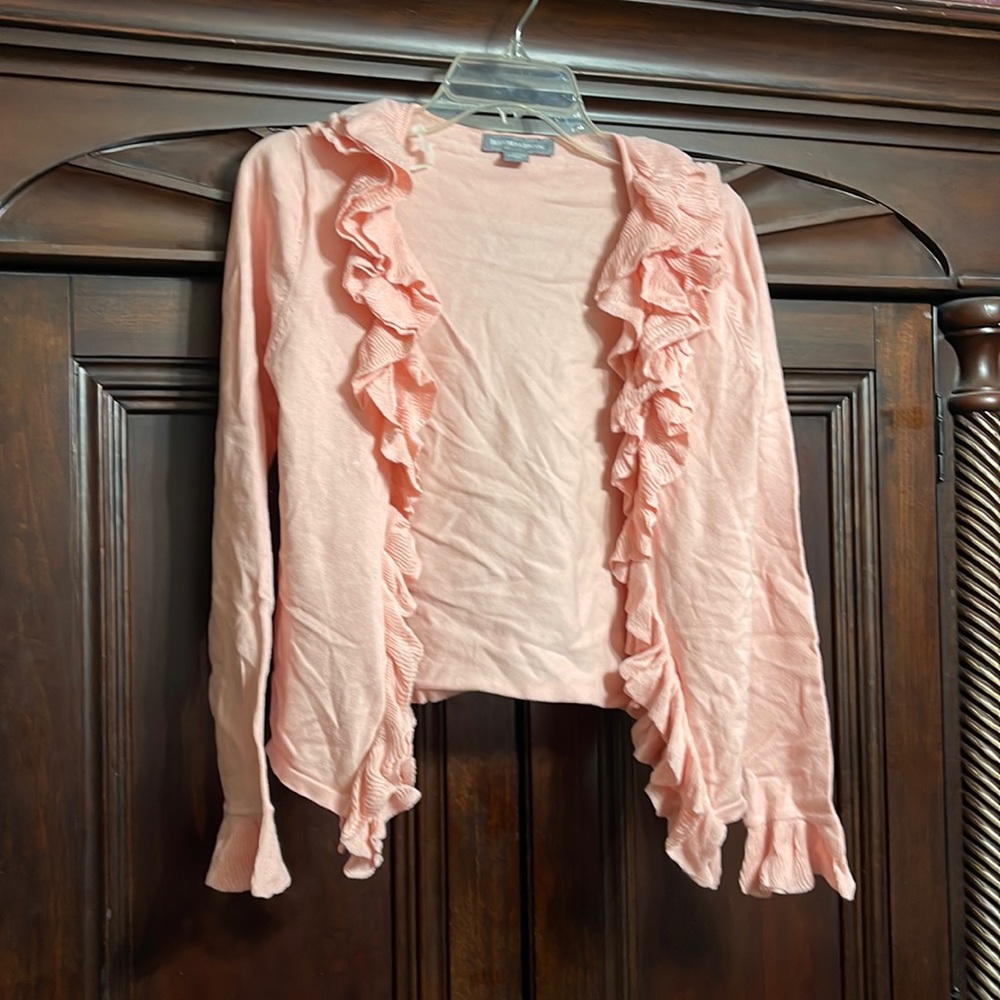 Peach color cardigan crop sweater